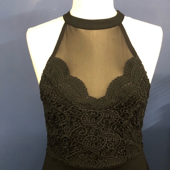 FRANCESCA Collection Blue Rain Black Dress Size M D308 - Picture 10 of 14